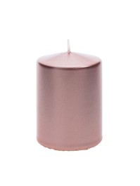 PINK GOLD PILLAR CANDLE 6CM X 10CM