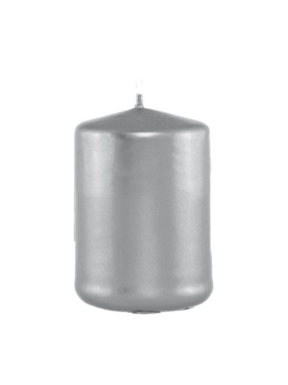 BOUGIE CYL ARGENT METAL 6CM X 10CM