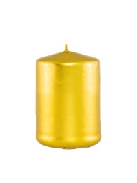 KERZE CYL GOLD METALL 6CM X 10CM