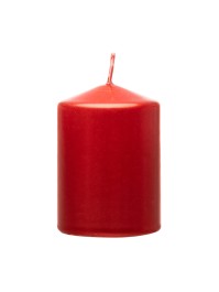 METALLIC RED PILLAR CANDLE 6CM X 10CM