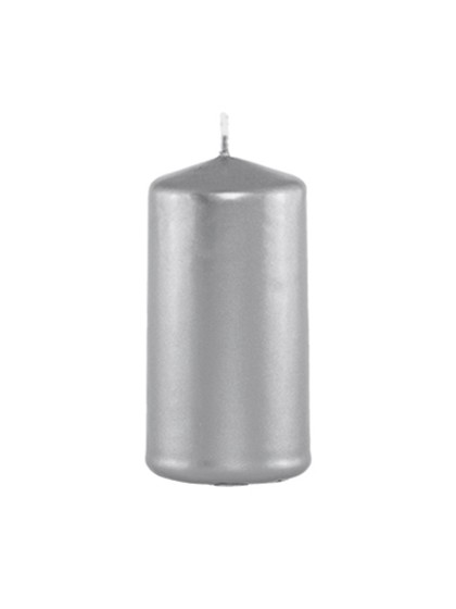 BOUGIE CYL ARGENT METAL 4CM X 6CM
