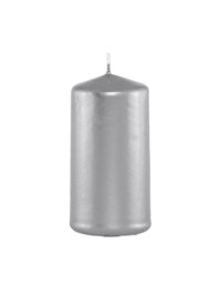 BOUGIE CYL ARGENT METAL 4CM X 6CM