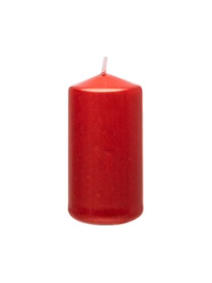 METALLIC RED PILLAR CANDLE 4CM X 6CM