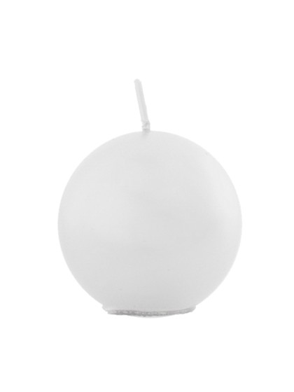 BOUGIE BOULE BLANC DIA 6CM