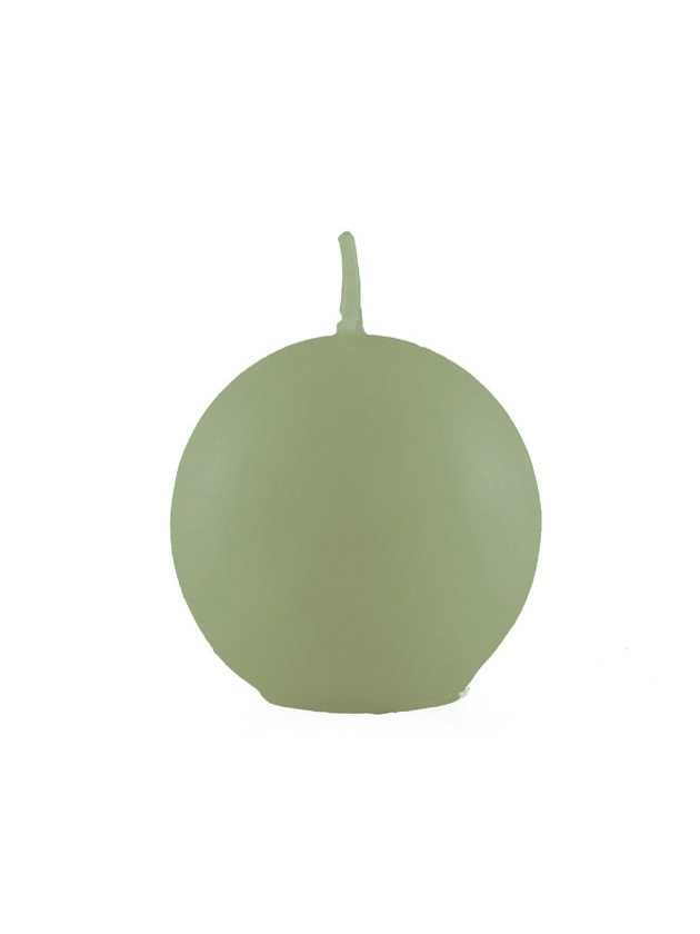 SAGE GREEN BALL CANDLE DIA 6CM