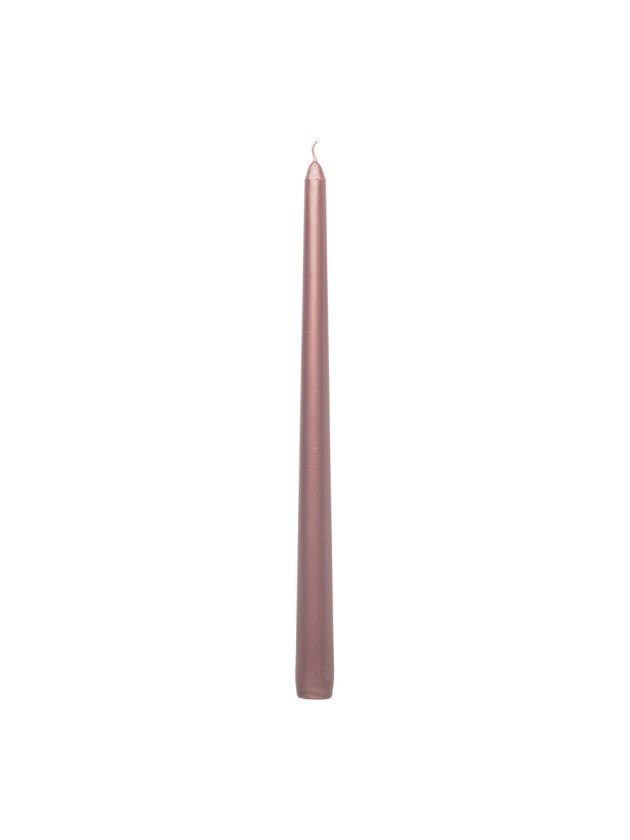 SET 2 BOUGIES FLAMBEAU OR ROSE METAL 30CM