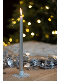 SET 2 FACKELKERZEN SILBER METALL 30CM