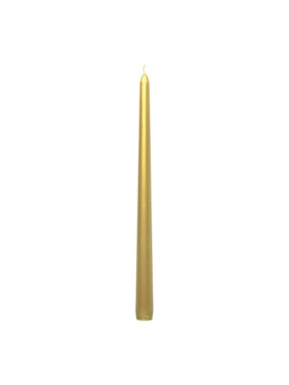 SET OF 2 METALLIC GOLD TAPER CANDLES 30CM