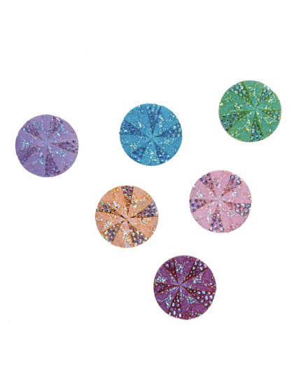 SET 12 KONFETTI PAILLETTEN ACR DISP DIA 3CM MEHRFARBIG