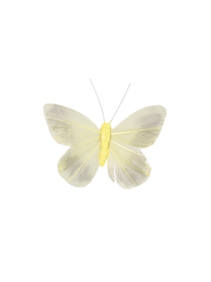 SET 2 PAPILLONS JAUNE 10CM X 8CM