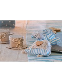 SET 4 BEUTEL RAYEES BLAU PASTELL 8CM X 10CM