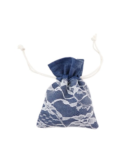 SET 4 BOURSES JEAN FONCE DENTELLE 8CM X 10CM