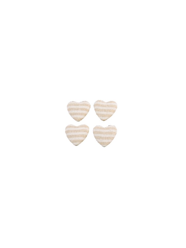 SET 6 HERZEN RAYES LEINEN ZUM VERSTRAUEN 2.6CM X 2.6CM