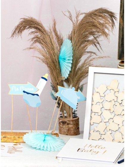 SET 4 EVENTAILS BLEU PASTEL DIA 20CM