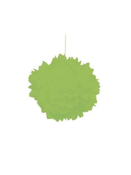 SET 2 POMPONS PAPIER DE SOIE VERT LIME DIA 30CM