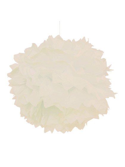 SET 2 POMPONS SEIDENPAPIER ELFENBEIN DIA 40CM