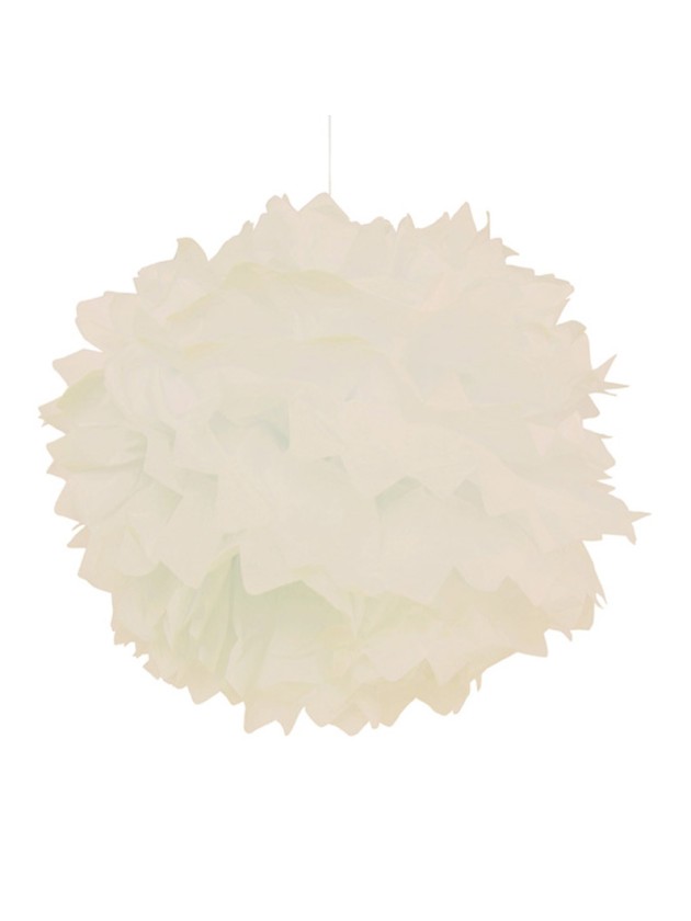 SET 2 POMPONS SEIDENPAPIER ELFENBEIN DIA 40CM