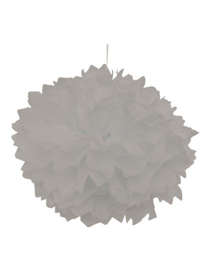 SET 2 POMPONS SEIDENPAPIER GRAU DIA 40CM