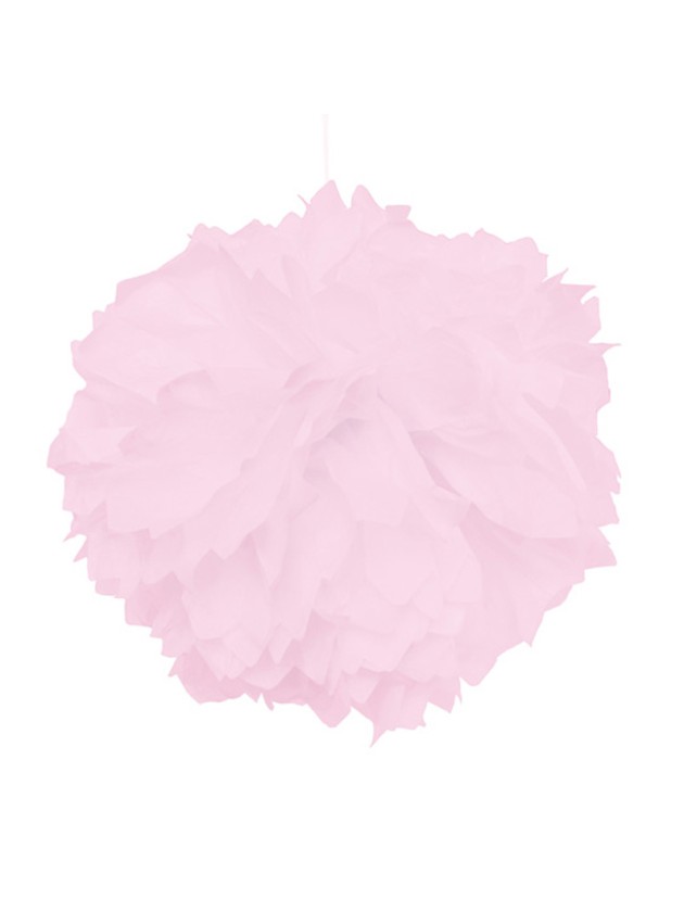 SET 2 POMPONS SEIDENPAPIER ROSA PASTELL DIA 40CM
