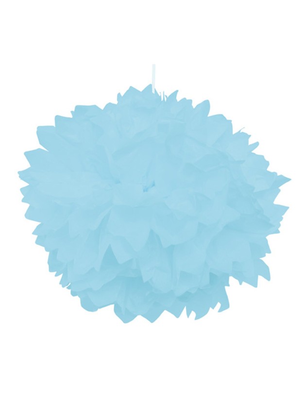 SET 2 POMPONS SEIDENPAPIER BLAU PASTELL DIA 40CM