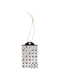 KARTE 12 ETIKETTEN MAJOLIQUE MIT OEILLET UND LIEN 6CM X 3.7CM