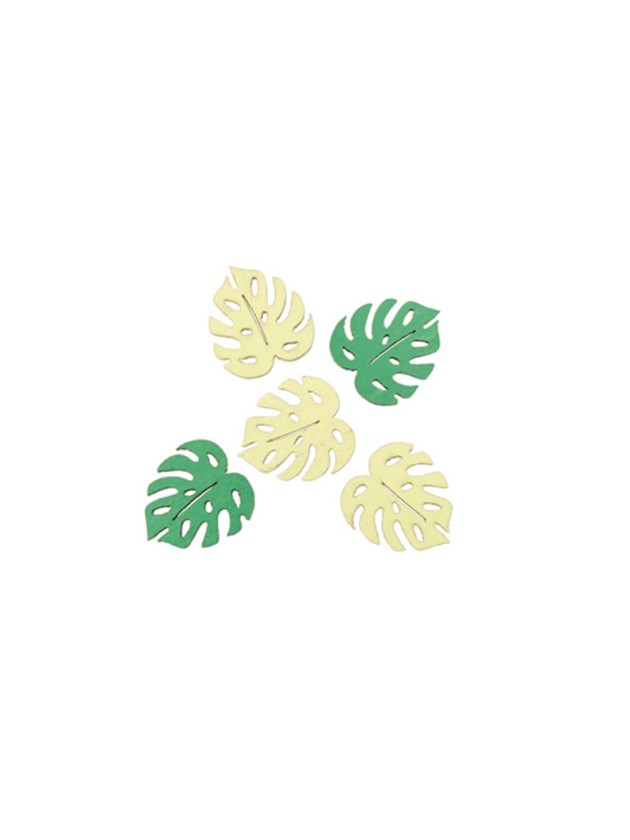 SET 18 WOODEN PALM LEAVES 3CM X 2.6CM X 0.2CM