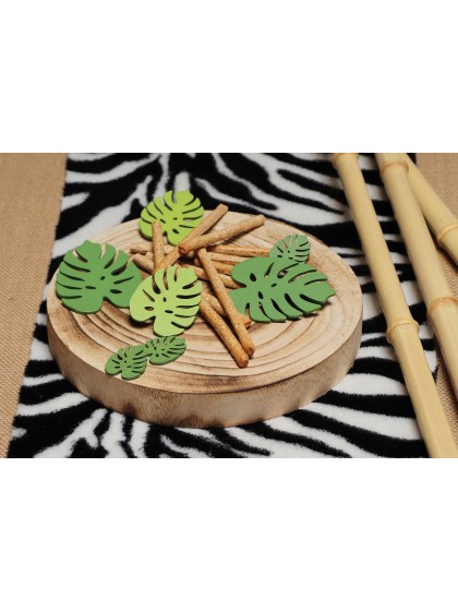 SET 10 BLÄTTER PALME DISP GRÖSSEN SORT. 3.5 CM/6 CM/8 CM