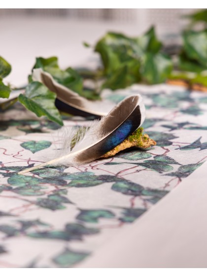 SET 24 FEDERN SCHWARZ / BRAUN / WEISS 12CM