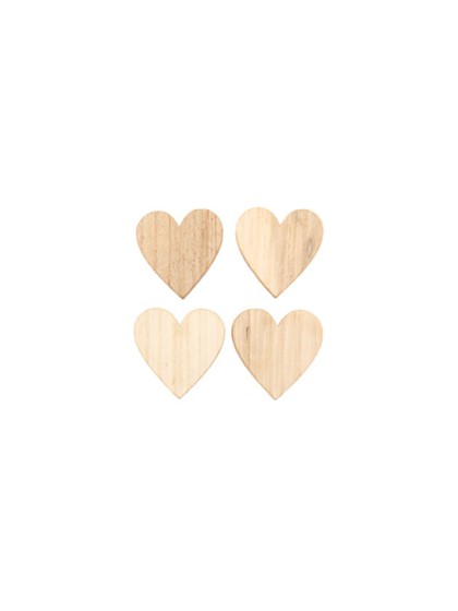 SET 12 COEURS BOIS A DISPERSER 4CM X 0.7CM X 4CM