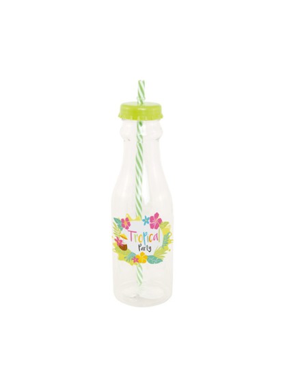 GREEN STRAW BOTTLE 650ML 23.2CM X 7.3CM
