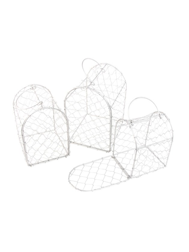SET 3 CAGES METAL ANTHRACITE 16CM X 13CM X 20CM/13.5CM X 11.5CM X 17CM/11.5CM X 10CM X 14CM