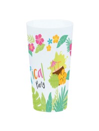 BECHER PP BEDRUCKT TROPICAL PARTY 700ML DIA 9.2CM X 17CM