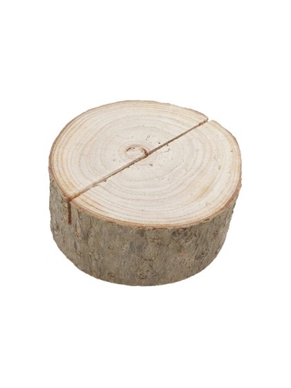 ROUND WOODEN MENU HOLDER WITHOUT NAME CARD DIA 6CM X 4CM