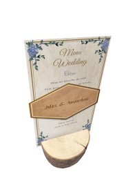 ROUND WOODEN MENU HOLDER WITHOUT NAME CARD DIA 6CM X 4CM