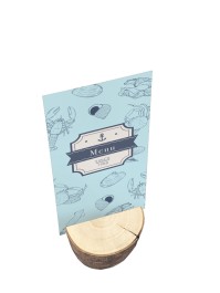 MENÜKARTENHALTER HOLZSCHEIBE DIA 6CM X 4CM