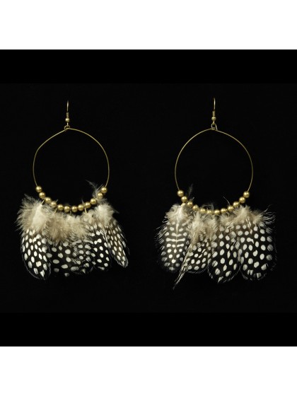BOUCLES D\'OREILLES EN PLUMES 3 ASSORTIS 