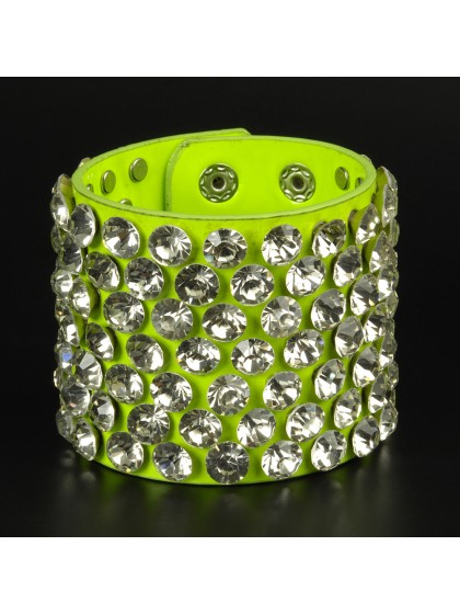 BRACELET PUNK NEON GREEN 7 ROWS 
