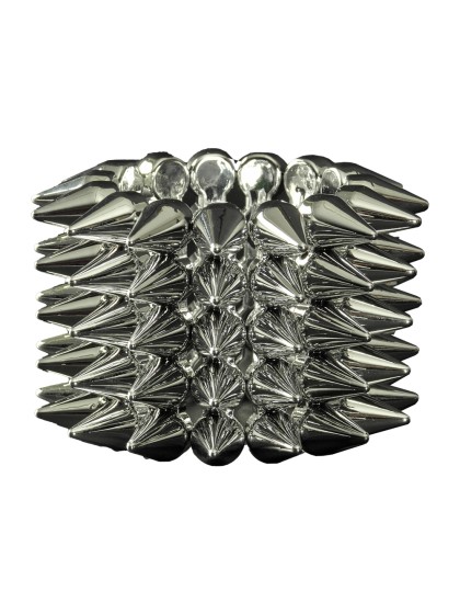 BRACELET PUNK, PIQUES ARGENTEES 