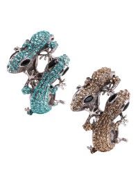 ARMBAND LEZARD GOLD STRASS 2 ASSORTIS - GOLD/ BLAU 