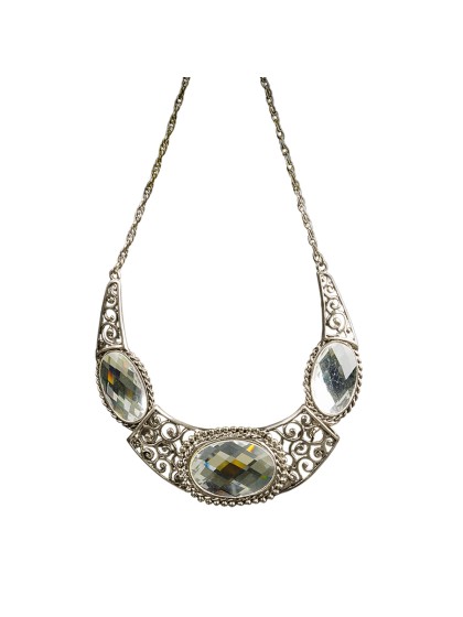 HALSKETTE REINE-OR ANTIQUE,PIERRES WEISS 