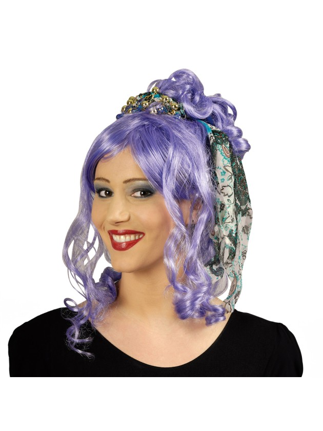 KOPFSCHMUCK PAISLEY BLAU MIT PERLEN 