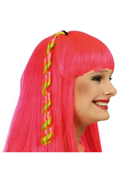 HAIR-EXTENSION CURLS PINK ORANGE GREEN 