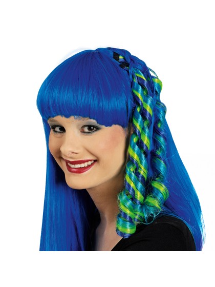 HAIR-EXTENSION CURLS BLUE GREEN TURQUOISE 