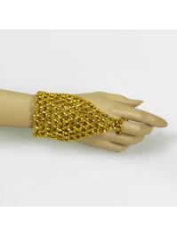FAUSTHANDSCHUHE IN PAILLETTE GOLD Einheitsgröße