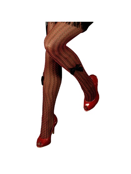 STRUMPFHOSE RESILLE ROT SCHWARZ Einheitsgröße