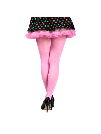 TIGHTS DOTS PINK AND WHITE S-M