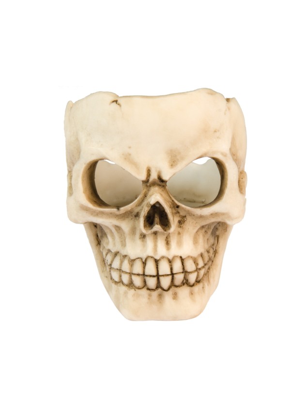 BOUGEOIR TETE DE MORT RESINE 6CM