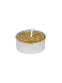 SET 6 BOUGIES CH PLAT OR PAILLETE 4H DIA 3.5CM