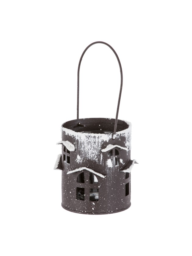 PHOTOPHORE A SUSP METAL AV VERRE  DIA 7CM HT 8CM