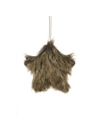 ETOILE FOURRURE BRUN A SUSP 14CM X 14CM